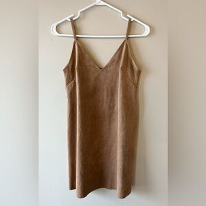 Aritzia Wilfred Free Tan Faux Suede Mini Dress -XS- Festival Resortwear Neutral